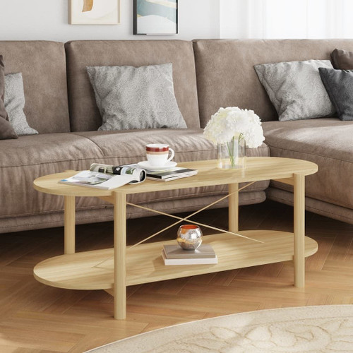 vidaXL Coffee Table 43.3"x18.9"x15.7" Engineered Wood A949-345689