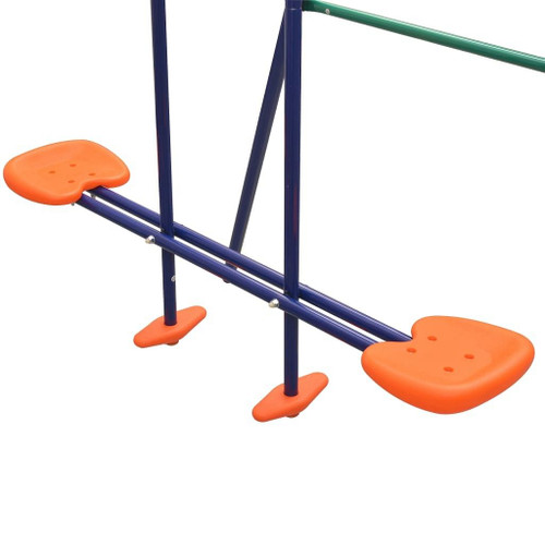 vidaXL Swing Set with Slide and 3 Seats Orange A949-91359