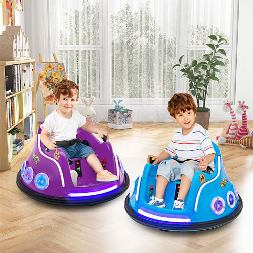 12V Electric Ride On Car with Remote Control and Flashing LED Lights-Purple - Color: Purple D681-TQ10170US-ZS