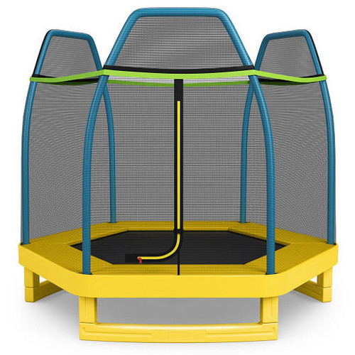 7 Feet Kids Recreational Bounce Jumper Trampoline-Yellow - Color: Yellow D681-TW10053GN