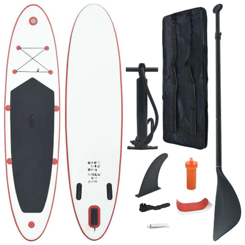 vidaXL Inflatable Stand Up Paddleboard Set Red and White A949-91581