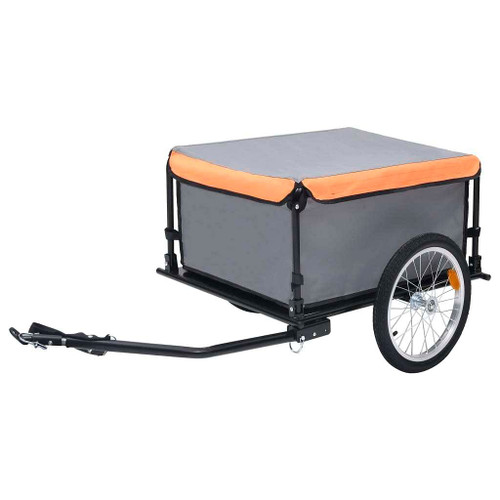 vidaXL Bike Cargo Trailer Gray and Orange 143.3 lb A949-92591