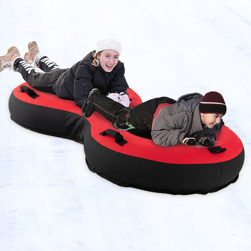 80" 2-Person Inflatable Snow Sled for Kids and Adults-Red - Color: Red D681-SP38131-RE