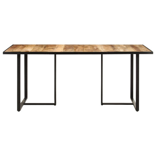 Dining Table Natural Mango Wood Solid mango wood, powder-coated iron A949-320695  Dining Table Natural Mango Wood Solid mango wood, powder-coated iron A949-320695