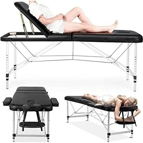 Black Extra Wide Adjustable Portable Massage Tattoo Folding Table Q280-EWFA1322