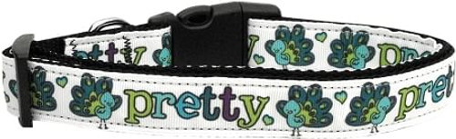 Pretty as a Peacock Nylon Dog Collar SM S528-125-135 SM
