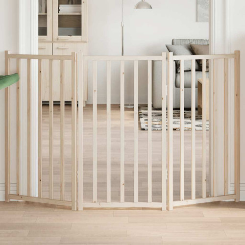 Dog Gate Set of 3 Solid fir wood 59.1 in Foldable Dog Gate A949-352270