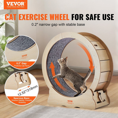 Cat Exercise Wheel, Large Cat Treadmill Wheel for Indoor Cats, 29.5 inch Cat Running Wheel with Det E415-MZMPBJYMSMDBZFT86V0