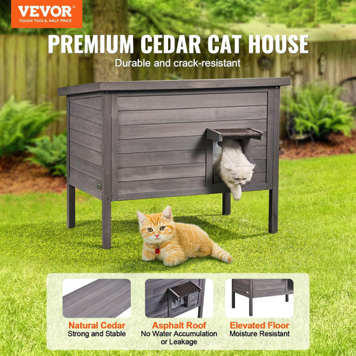 Outdoor Cat House Weatherproof, Feral Cat Shelter for Multiple Cats, Outdoor Wooden Cat Rabbit Hous E415-XJSMZMBHSDCS0RYZXV0