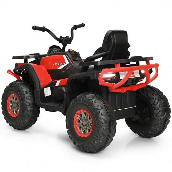 12 V Kids Electric 4-Wheeler ATV Quad with MP3 and LED Lights-Red - Color: Red D681-TY327802RE+