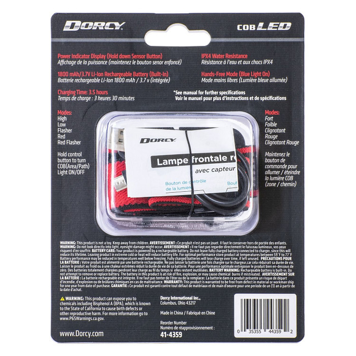 Dorcy 41-4359 330-Lumen USB Rechargeable Motion Sensor Headlamp R810-DCY414359