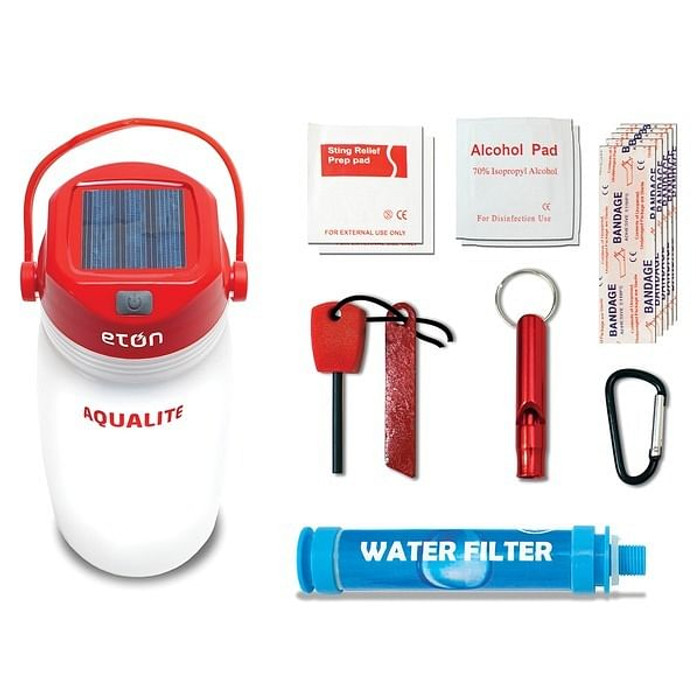 Eton NAQUALITE AquaLite Solar-Powered Lantern and Basic Emergency Kit R810-ETNAQUALITE