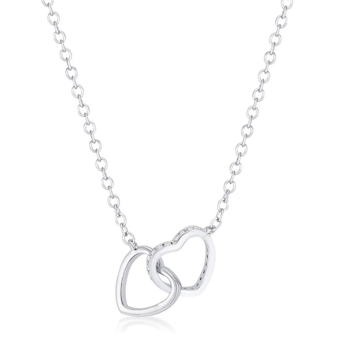 .22 Ct Interlocking Hearts Necklace with CZ R599-N01325R-C01