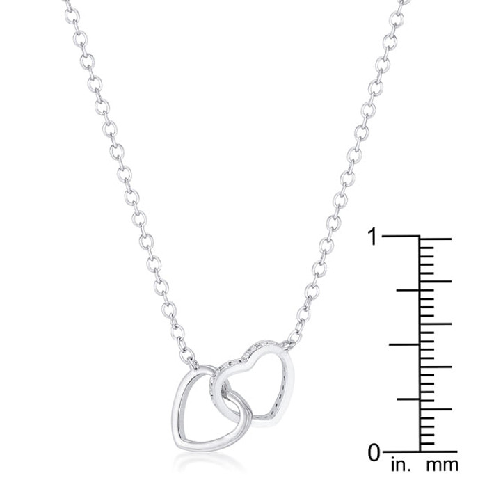 .22 Ct Interlocking Hearts Necklace with CZ R599-N01325R-C01