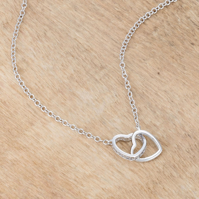 .22 Ct Interlocking Hearts Necklace with CZ R599-N01325R-C01