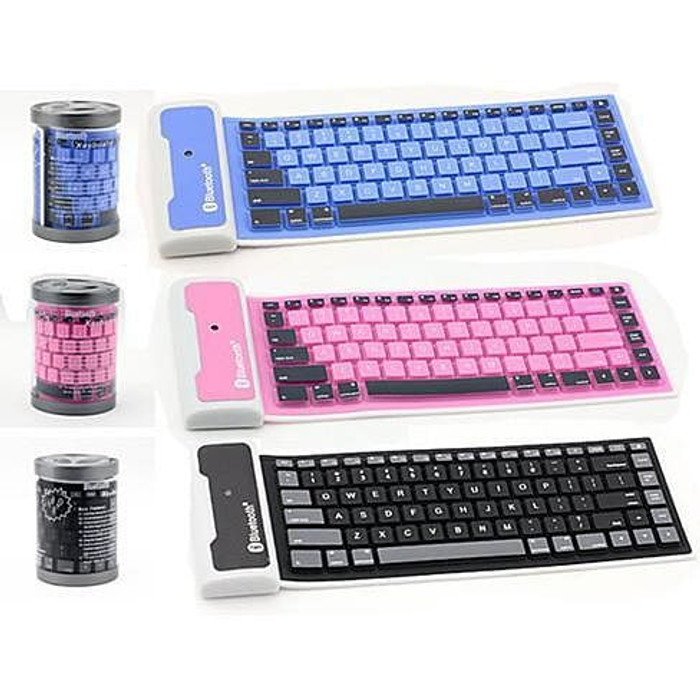 Color: Black - Type Out Of A Box With Flexible Silicone Bluetooth Keyboard K290-1223284472