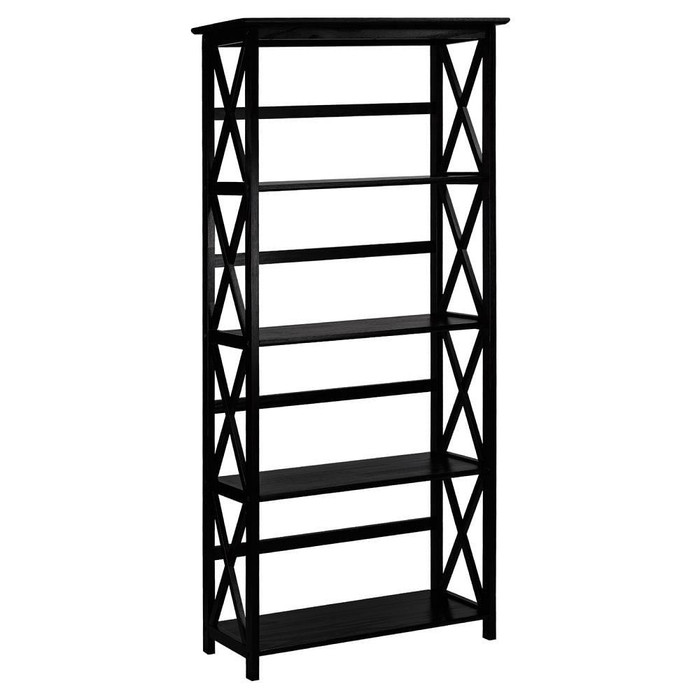 Tall 5-Tier Bookcase in Black Wood Finish Q280-BM637951