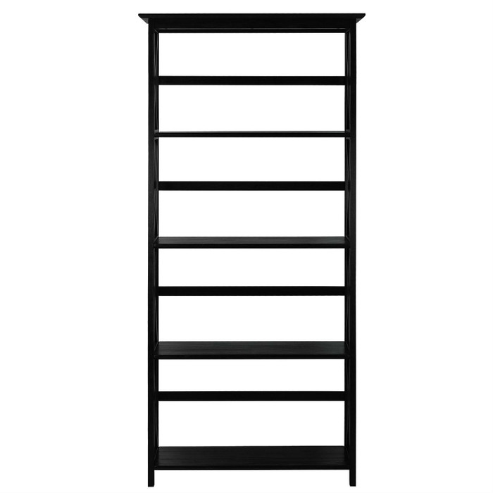 Tall 5-Tier Bookcase in Black Wood Finish Q280-BM637951