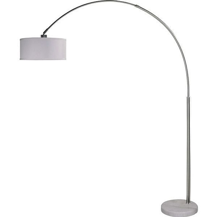 Modern 81-inch Arch Floor Lamp with White Drum Shade and Marble Base Q280-WREO5198841