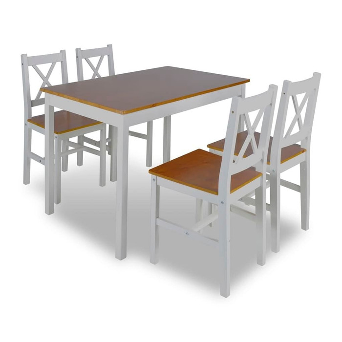 Wooden Table with 4 Wooden Chairs Furniture Set Brown A949-240884
