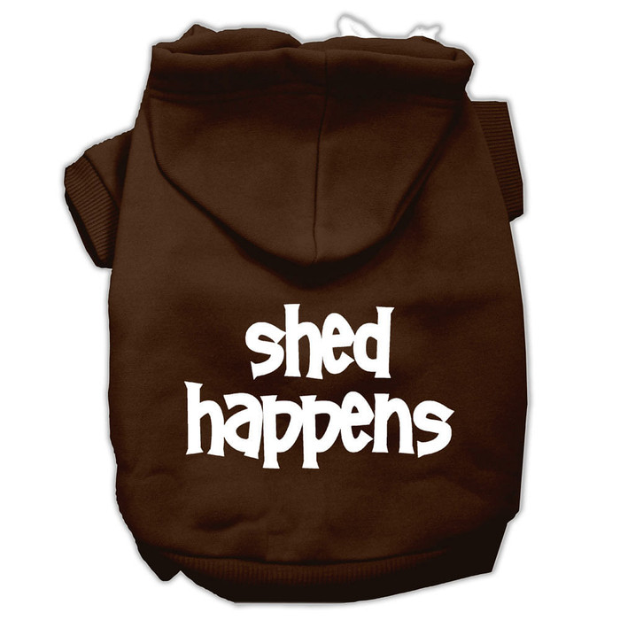 Shed Happens Screen Print Pet Hoodies Brown Size Sm S508-62-49 SMBR