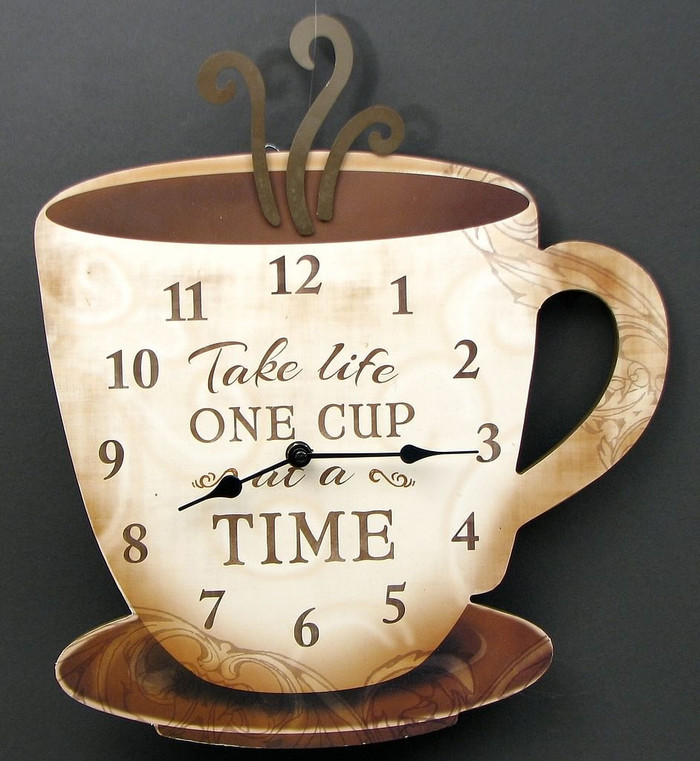 Coffee Clock "Take Life One Cup at a Time" Q484-049-14098