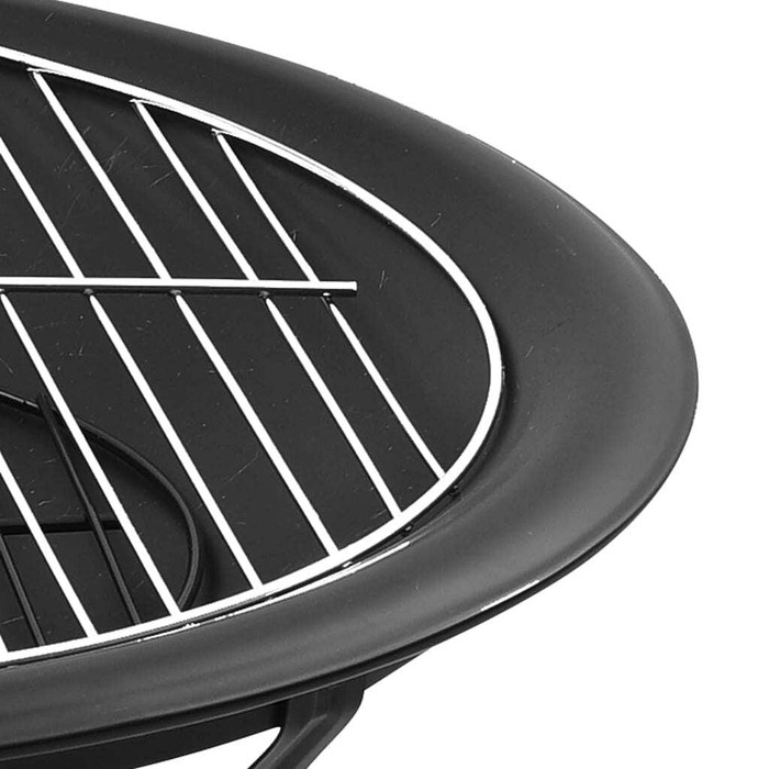 vidaXL 2-in-1 Fire Pit and BBQ with Poker 22"x22"x19.3" Steel A949-313350