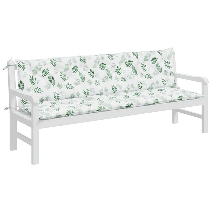 vidaXL Garden Bench Cushions 2pcs Leaf Pattern 78.7"x19.7"x2.8" Fabric A949-361750