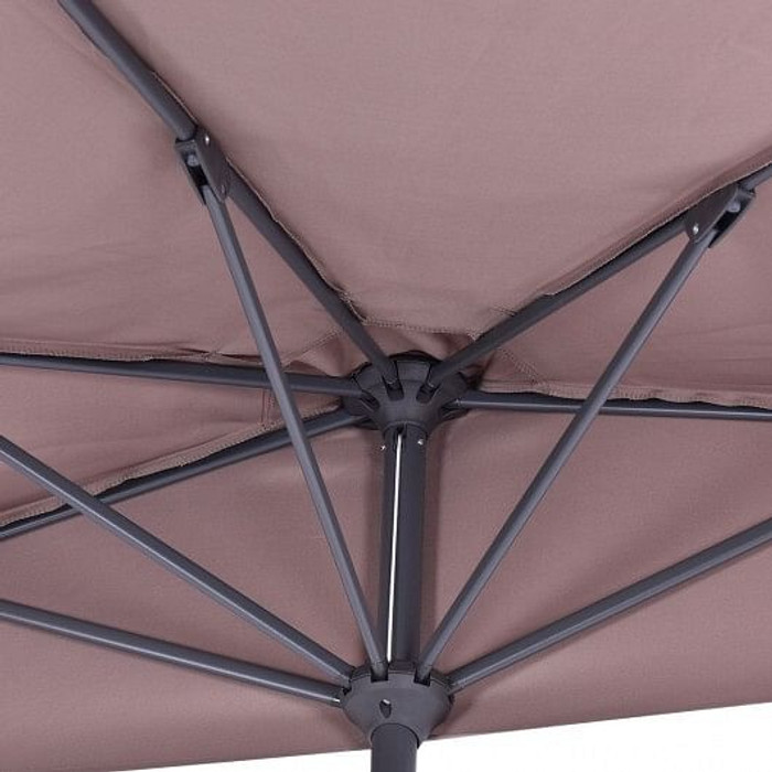 9' Half Round Patio Umbrella Sunshade without Weight Base - Color: Tan - Size: 9 ft D681-OP2954CF