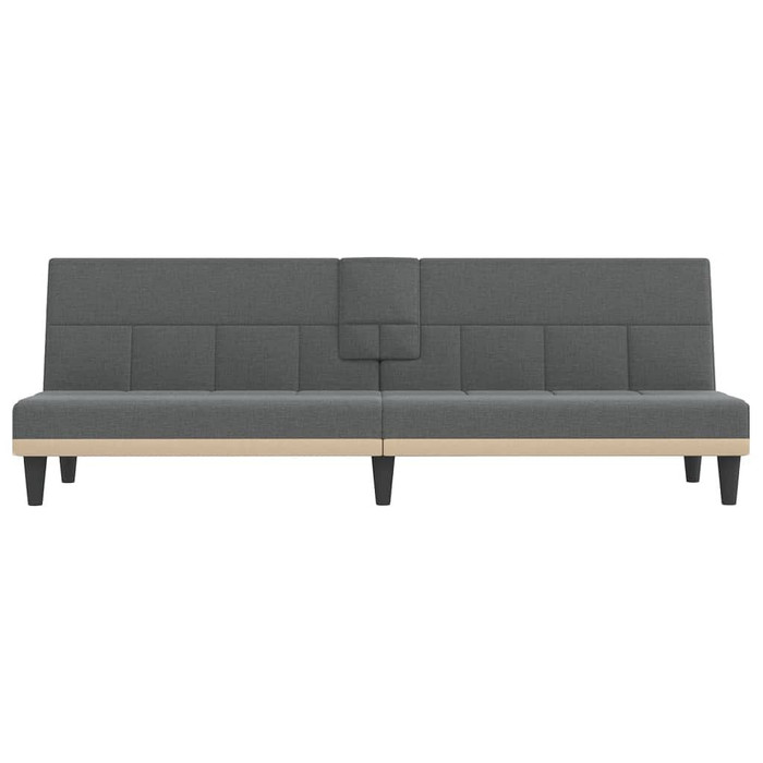 vidaXL Sofa Bed with Cup Holders Dark Gray Fabric A949-351864