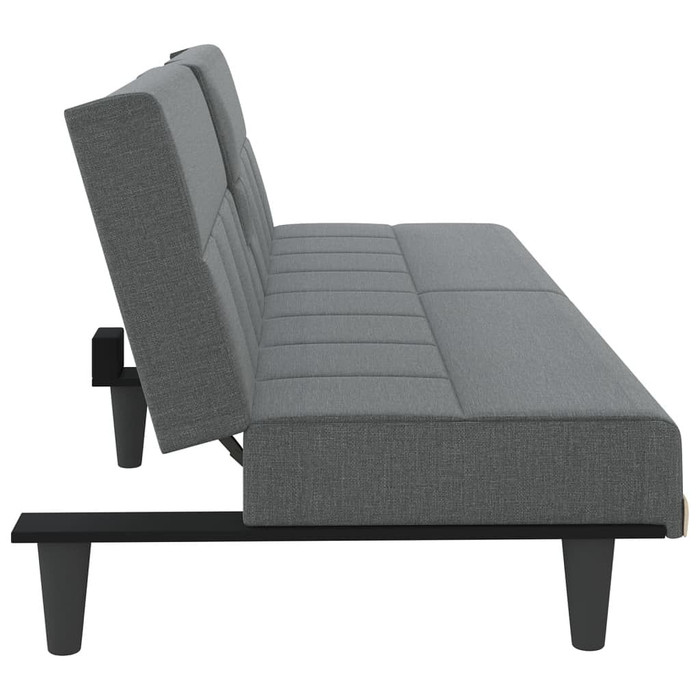 vidaXL Sofa Bed with Cup Holders Dark Gray Fabric A949-351864