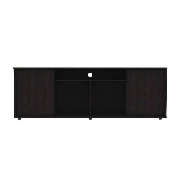 Black TV Stand Media Center with Two Cabinets N270-403731