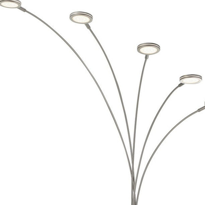 72" Nickel Five Light Led Arc Floor Lamp N270-526279