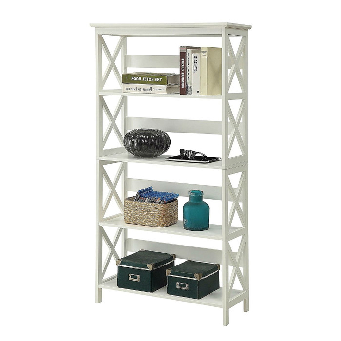 Glossy White 5-Shelf Bookcase Q280-WFTBC9638271