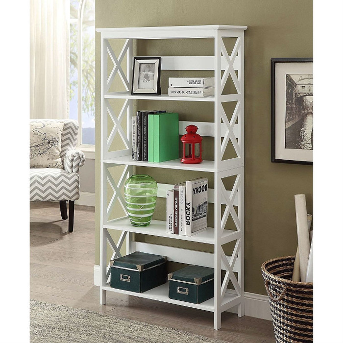Glossy White 5-Shelf Bookcase Q280-WFTBC9638271