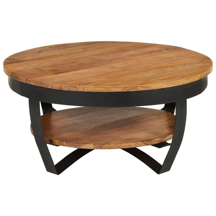 vidaXL Coffee Table 25.6"x25.6"x12.6" Solid Acacia Wood A949-289616