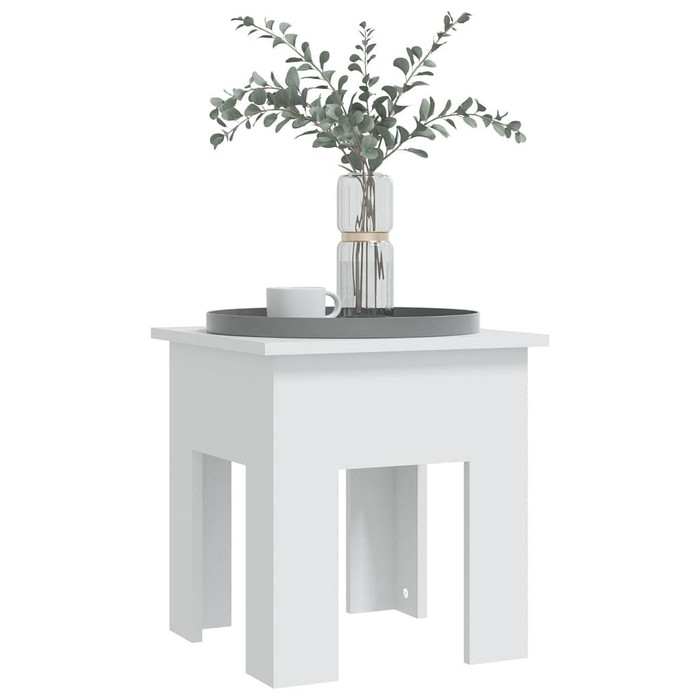 vidaXL Coffee Table White 15.7"x15.7"x16.5" Engineered Wood A949-810244