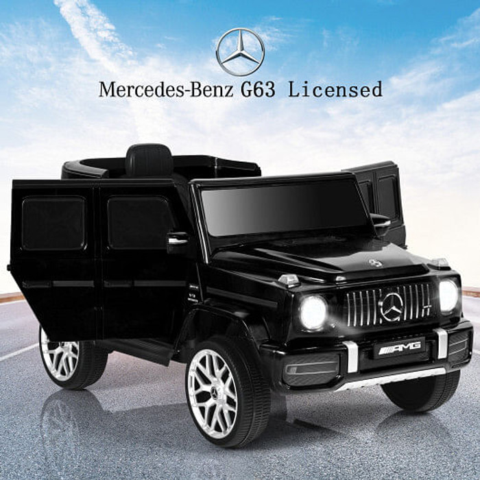12V Mercedes-Benz G63 Licensed Kids Ride On Car with Remote Control-Black - Color: Black D681-TQ10041DK