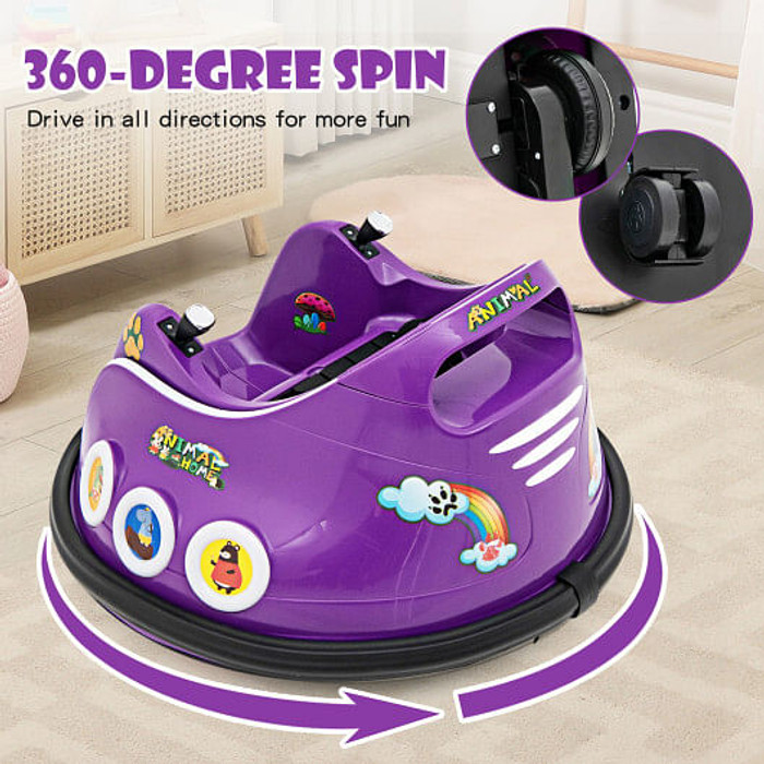 12V Electric Ride On Car with Remote Control and Flashing LED Lights-Purple - Color: Purple D681-TQ10170US-ZS 12V Electric Ride On Car with Remote Control and Flashing LED Lights-Purple - Color: Purple D681-TQ10170US-ZS