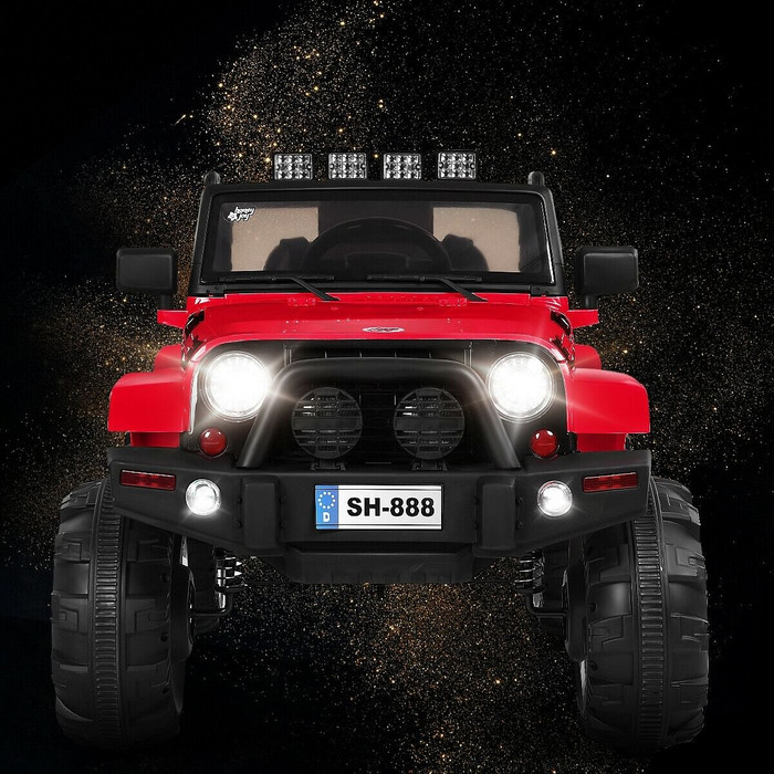 12V Kids Remote Control Riding Truck Car with LED Lights-Red - Color: Red D681-TY327440RE+