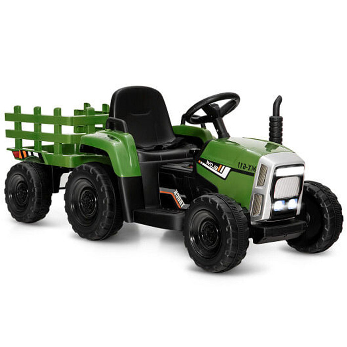 12V Ride on Tractor with 3-Gear-Shift Ground Loader for Kids 3+ Years Old-Dark Green - Color: Dark  D681-TY327774US-HL
