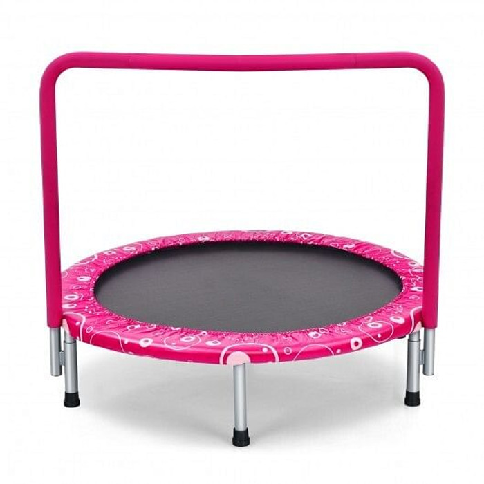 36 Inch Kids Trampoline Mini Rebounder with Full Covered Handrail-Pink B593-TW10006