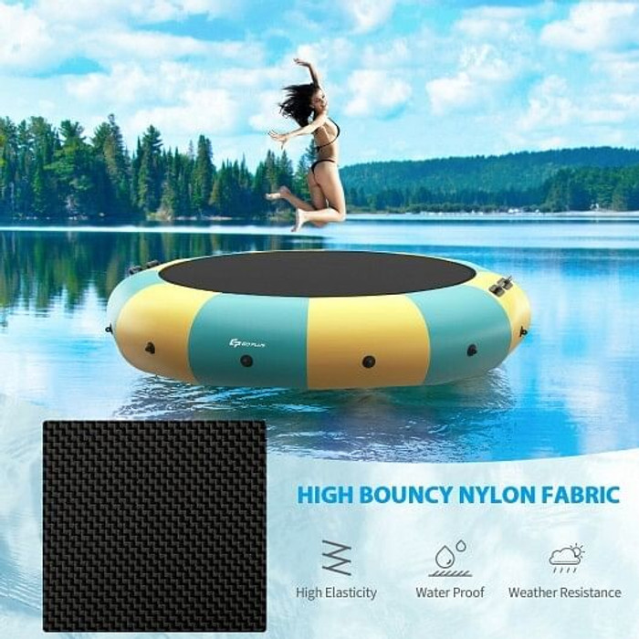 15 Feet Inflatable Splash Padded Water Bouncer Trampoline-Yellow B593-TW10013US