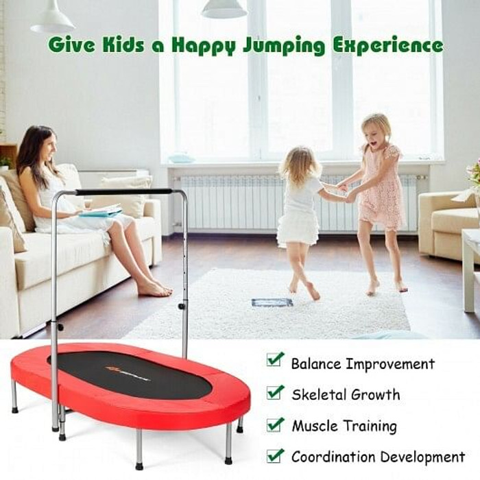 2-Person Foldable Mini Kids Fitness Rebounder Trampoline-Red - Color: Red D681-TW10002RE