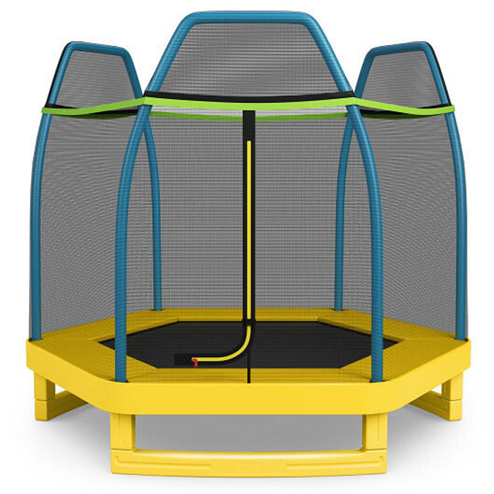 7 Feet Kids Recreational Bounce Jumper Trampoline-Yellow - Color: Yellow D681-TW10053GN