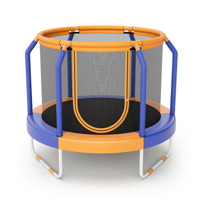 Mini Trampoline with Enclosure and Heavy-duty Metal Frame-Orange - Color: Orange D681-TW10103OR