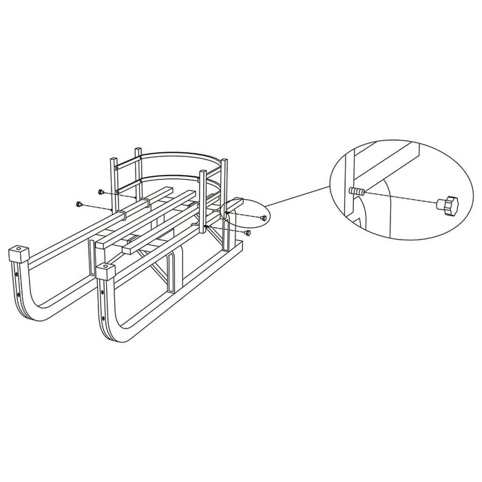 vidaXL Backrest for Sledge Red Plywood A949-93698