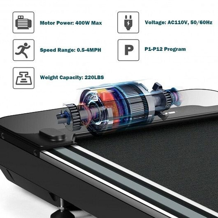 Under Desk Walking Pad Treadmill with Touchable LED Display B593-SP37315