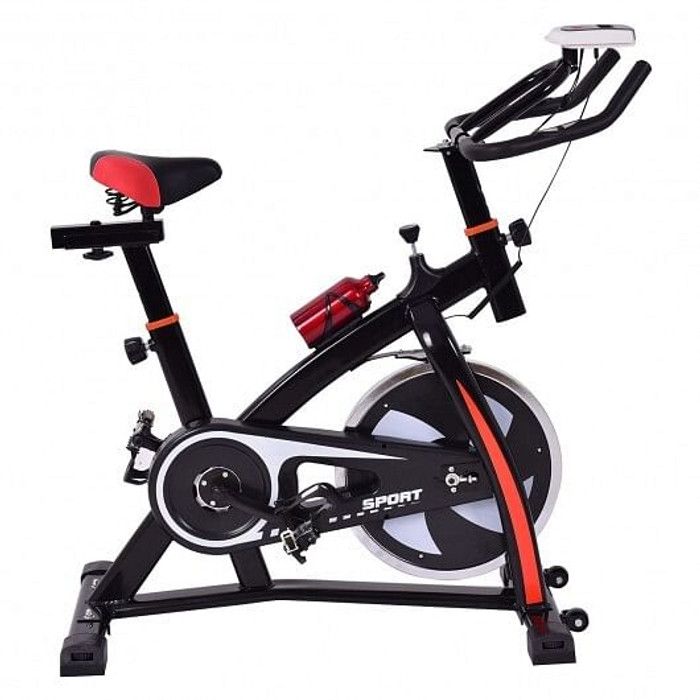 Household Adjustable Indoor Exercise Cycling Bike Trainer with Electronic Meter - Color: Black D681-SP35307
