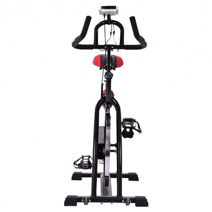Household Adjustable Indoor Exercise Cycling Bike Trainer with Electronic Meter - Color: Black D681-SP35307